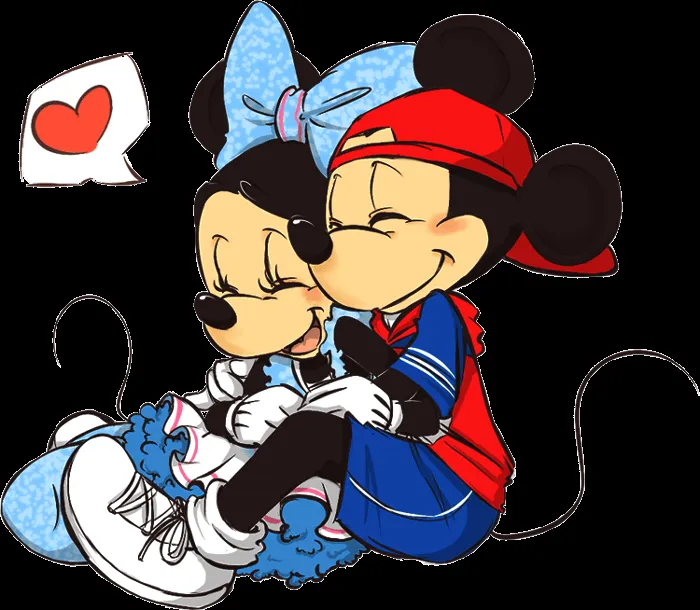 Dibujos de Mickey y Minnie de amor - Imagui