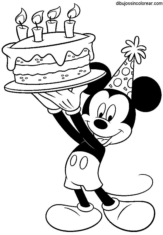 Dibujos de Mickey Mouse cumpleaños para colorear - Imagui