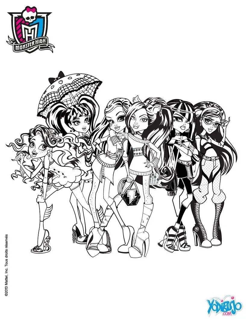 Dibujos MONSTER HIGH para colorear - Las chicas de Monster High