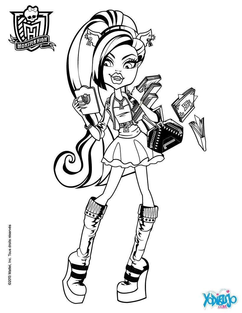 Dibujos MONSTER HIGH para colorear - Clawdeen Wolf leyendo