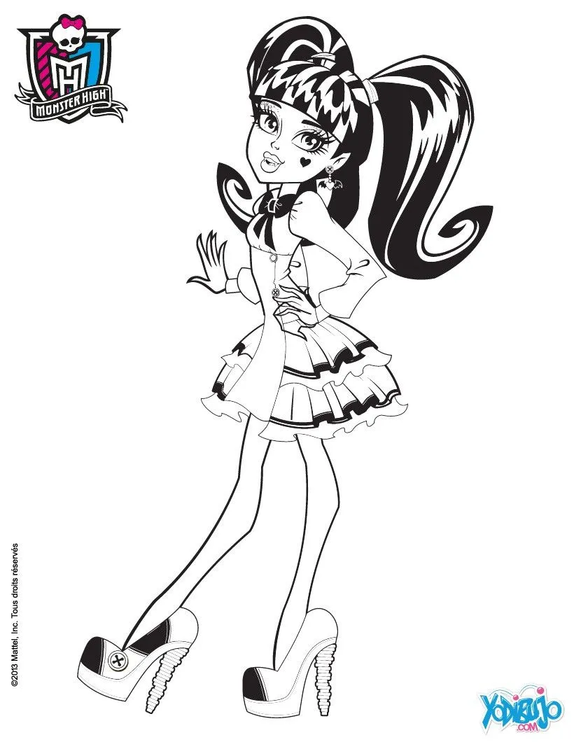 Dibujos MONSTER HIGH para colorear - Tacones lejanos de Draculaura