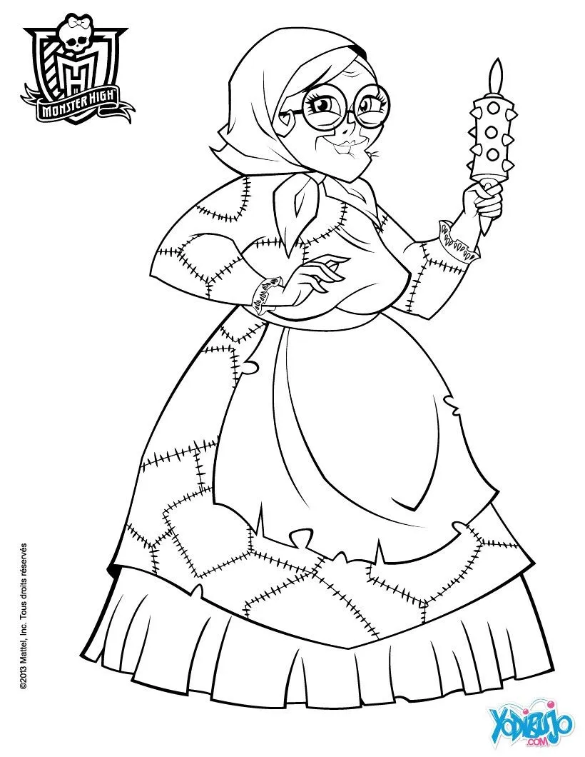 Dibujos MONSTER HIGH para colorear - Señora Kindergrubber