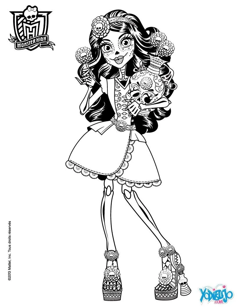 Dibujos MONSTER HIGH para colorear - Skelita Calaveras