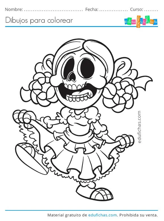 ✓ Dibujos del Día de Muertos para Colorear. Descargar PDF Gratis. | Dia de  muertos, Colibri para dibujar, Mascaras dia de muertos