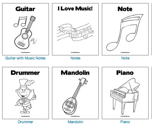 Dibujos Musicales para imprimir y colorear | Recursos Musicales