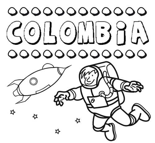 Dibujos de los nombres. Nombre Colombia para pintar, colorear e ...