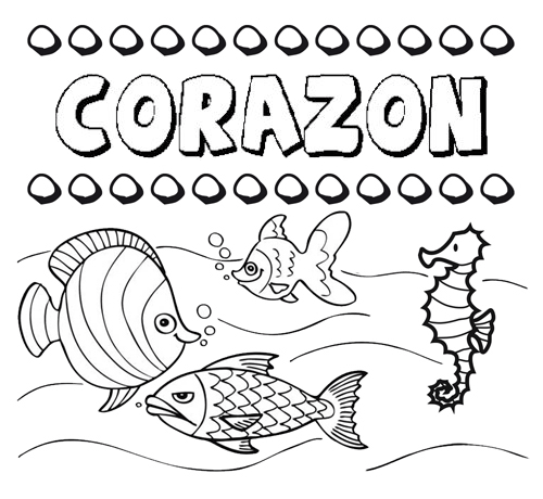 Dibujos de los nombres. Nombre Corazón para pintar, colorear e ...