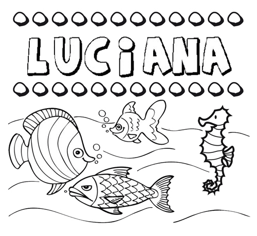 Dibujos de los nombres. Nombre Luciana para pintar, colorear e ...