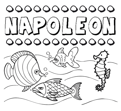 Dibujos de los nombres. Nombre Napoleón para pintar, colorear e ...