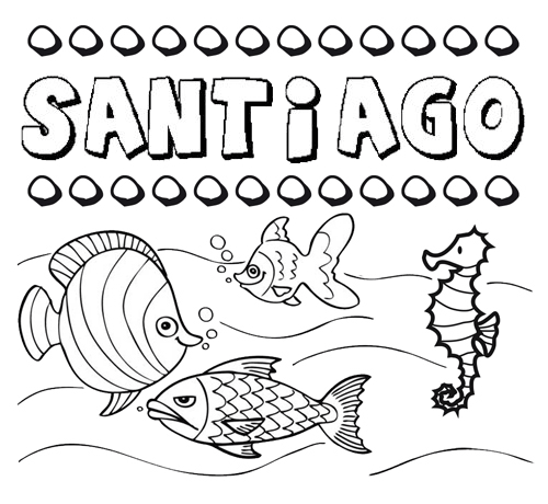 Dibujos de los nombres. Nombre Santiago para pintar, colorear e ...