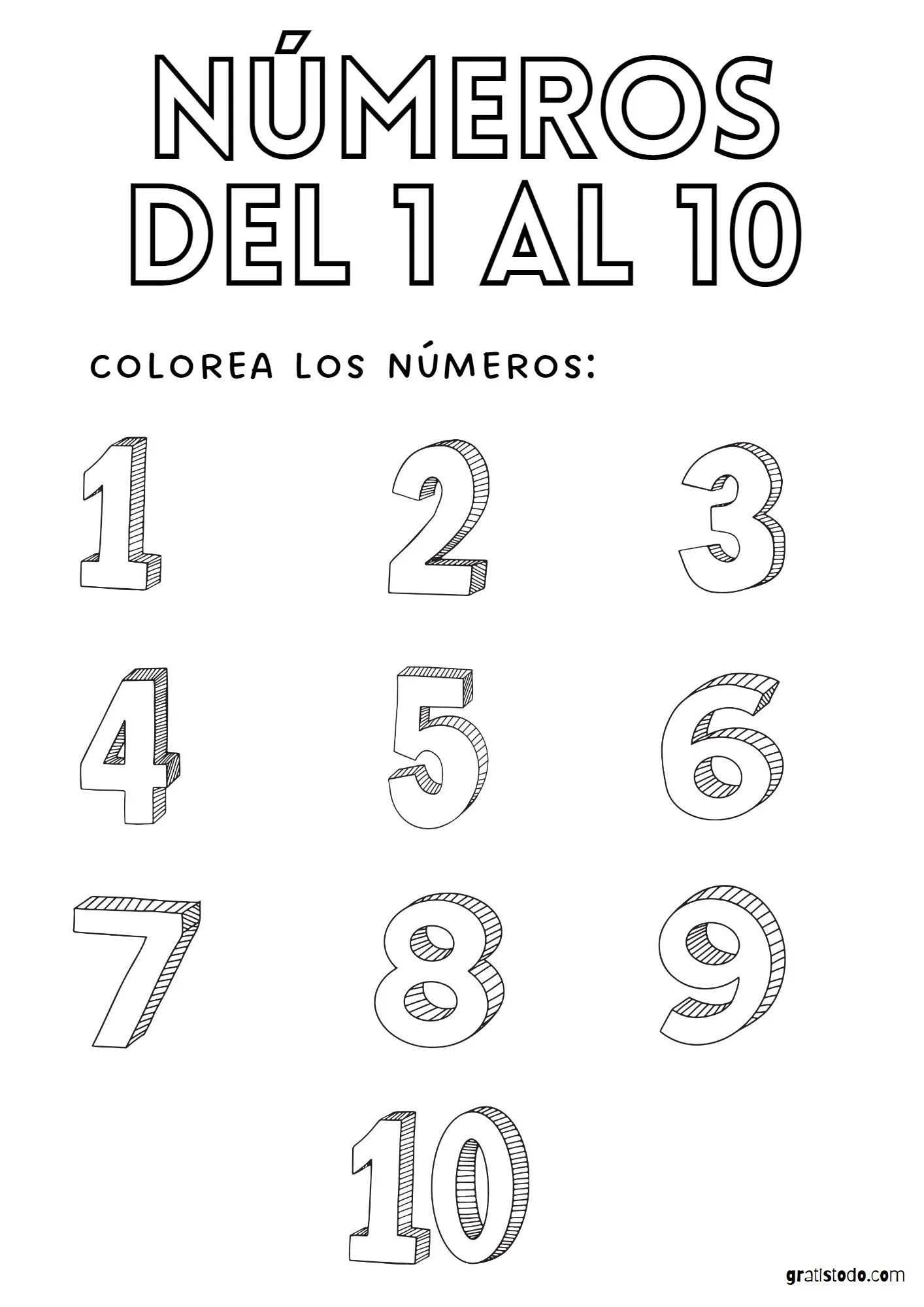 Dibujos Números del 1 al 100 para colorear e imprimir