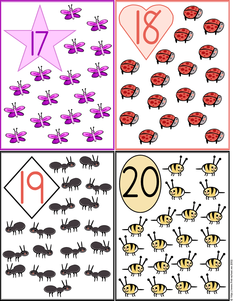 Numeros del 1 al 20 con dibujos - Imagui