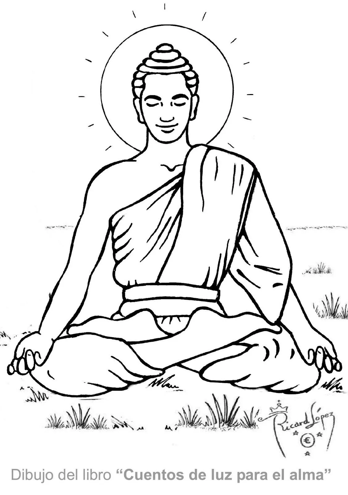 Dibujos muy originales para colorear: Dibujo de Buda