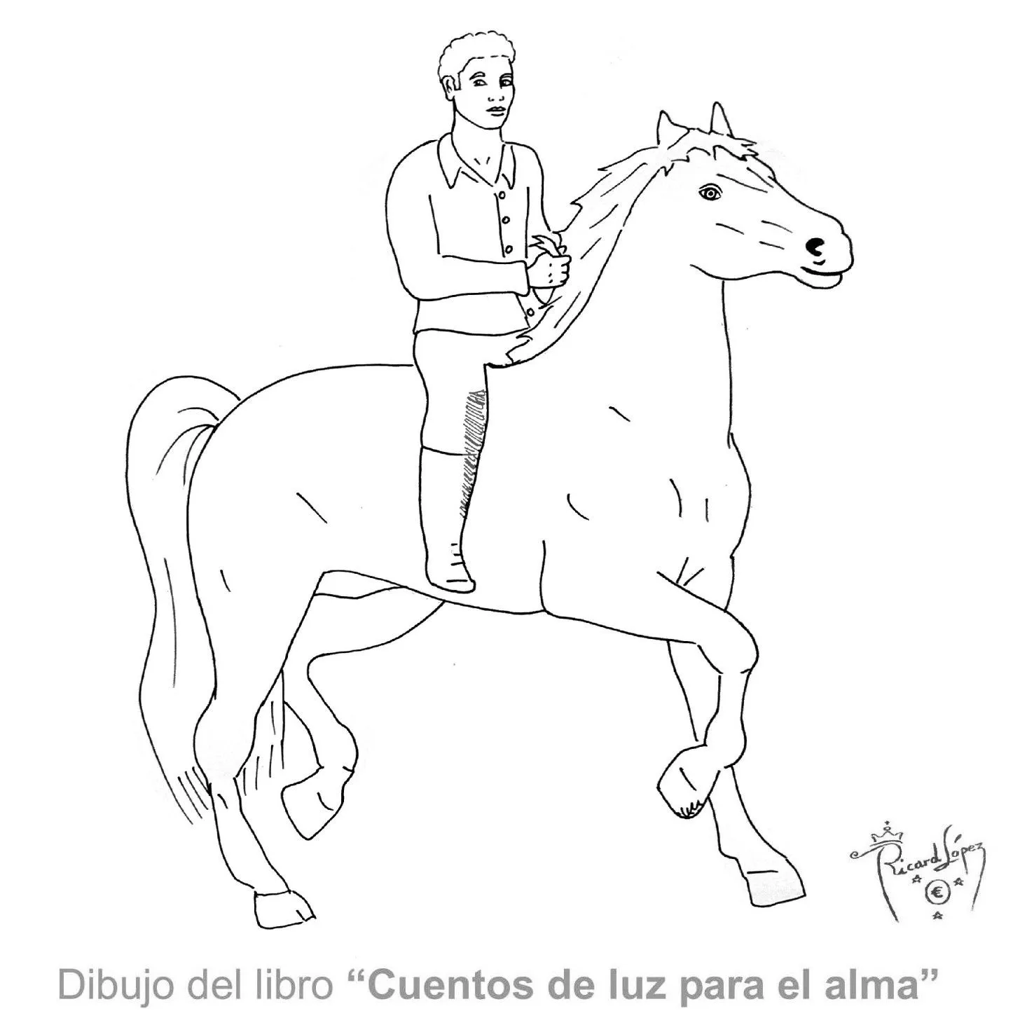 Dibujos muy originales para colorear: Dibujo de un chico montado a ...