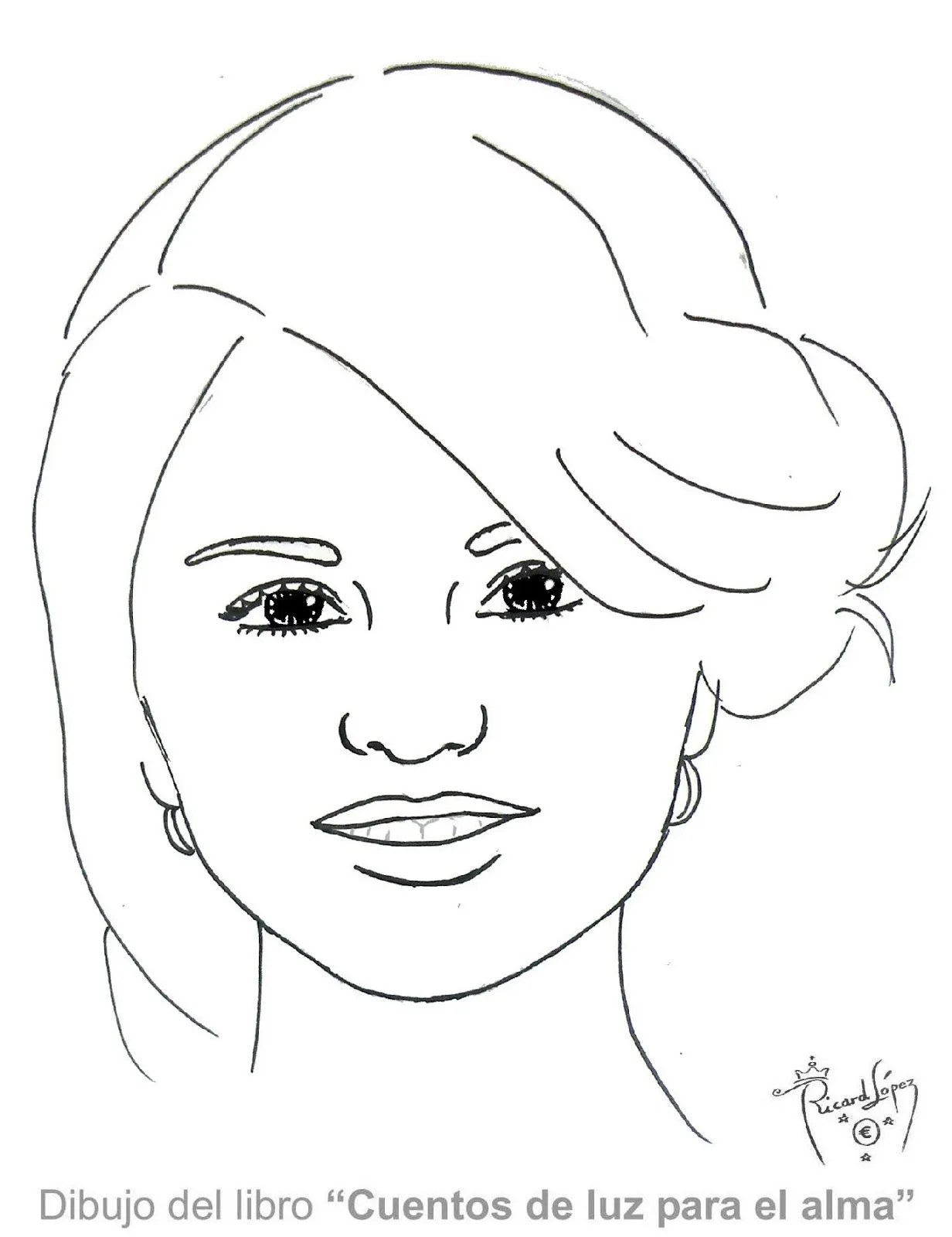 Dibujos muy originales para colorear: Dibujo de Selena Gómez