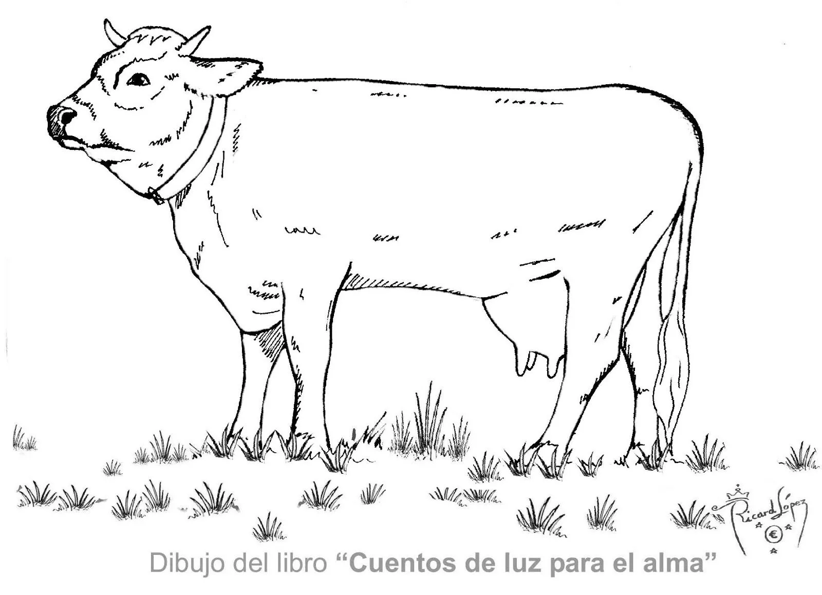 Dibujos muy originales para colorear: Dibujo de una vaca lechera