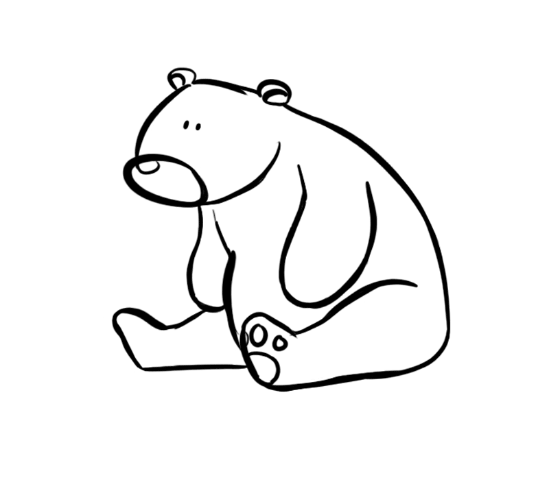 Imprimir dibujos para colorear : Oso sentado