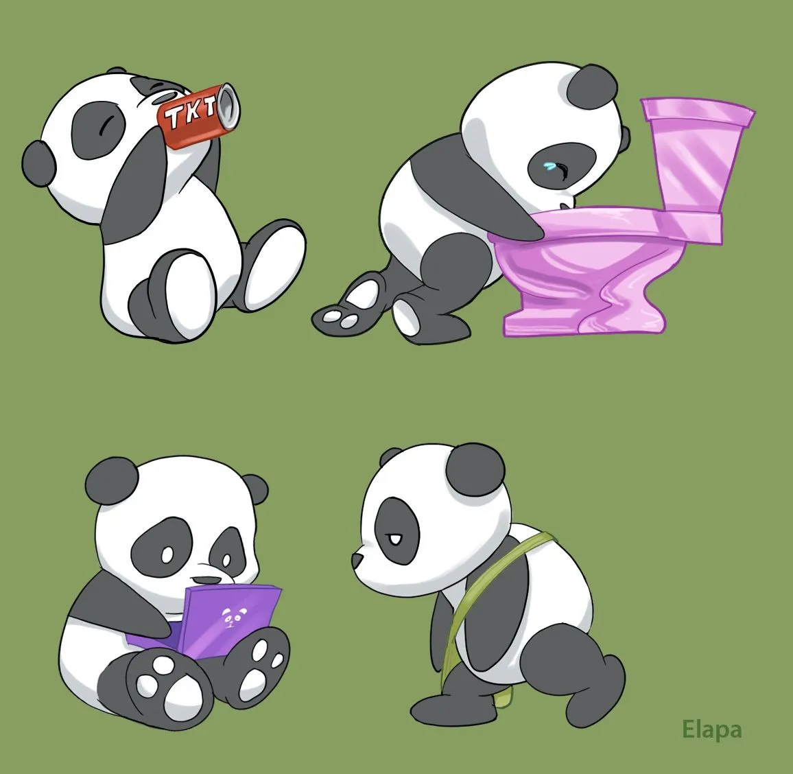 Dibujos de pandas tiernos - Imagui