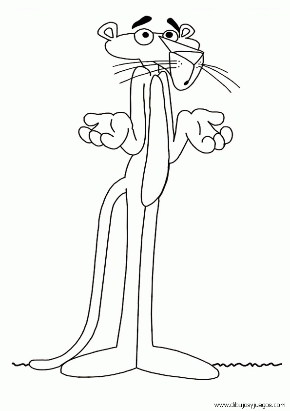 dibujos-pantera-rosa-001 | Dibujos y juegos, para pintar y colorear