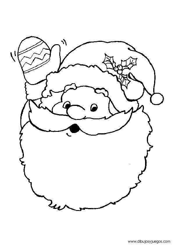 dibujos-papa-noel-cara-004 | Dibujos y juegos, para pintar y colorear