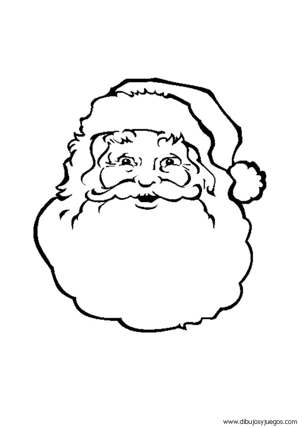 dibujos-papa-noel-cara-006 | Dibujos y juegos, para pintar y colorear