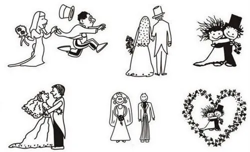 Dibujos de parejas de novios y bodas | Blog de imágenes