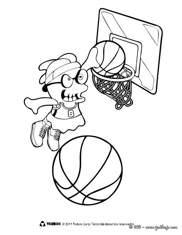 BOOMONSTERS para colorear, LILYBOO jugando baloncesto para imprimir