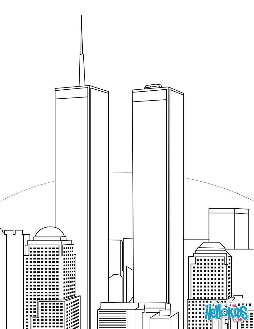 Dibujos del Día del Patriota para colorear, Las Torres Gemelas en ...