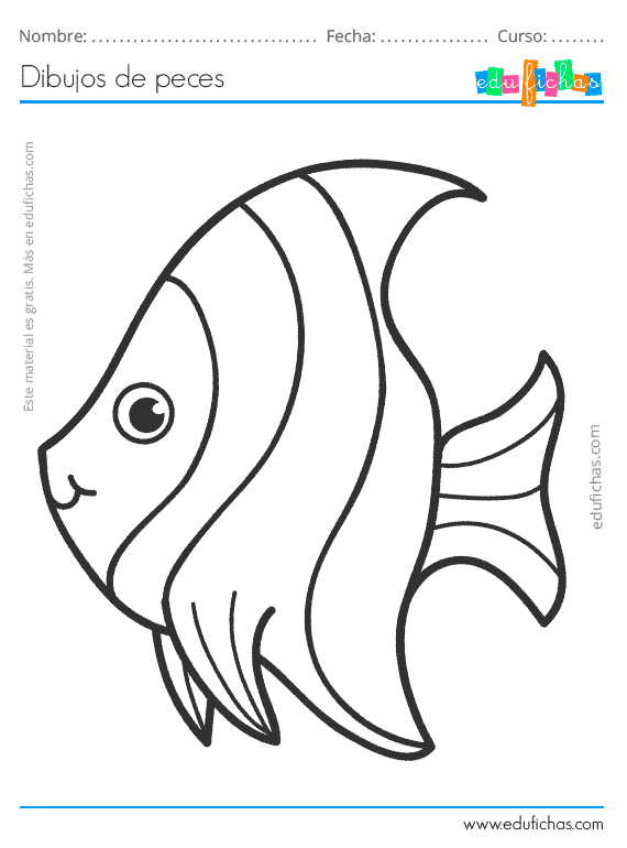 Dibujos de Peces para Colorear. Descarga Gratis Dibujos para Niños.