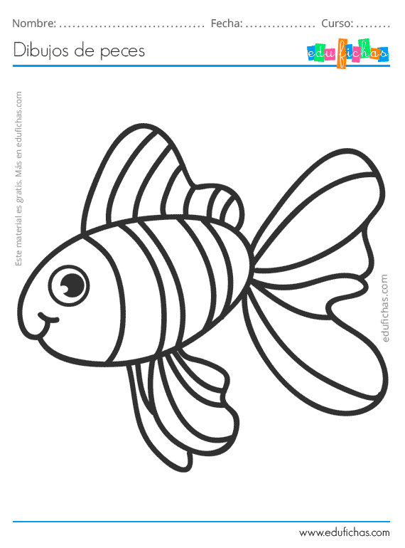 Dibujos de Peces para Colorear. Descarga Gratis Dibujos para Niños.