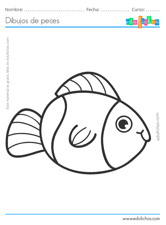 Dibujos de Peces para Colorear. Descarga Gratis Dibujos para Niños.