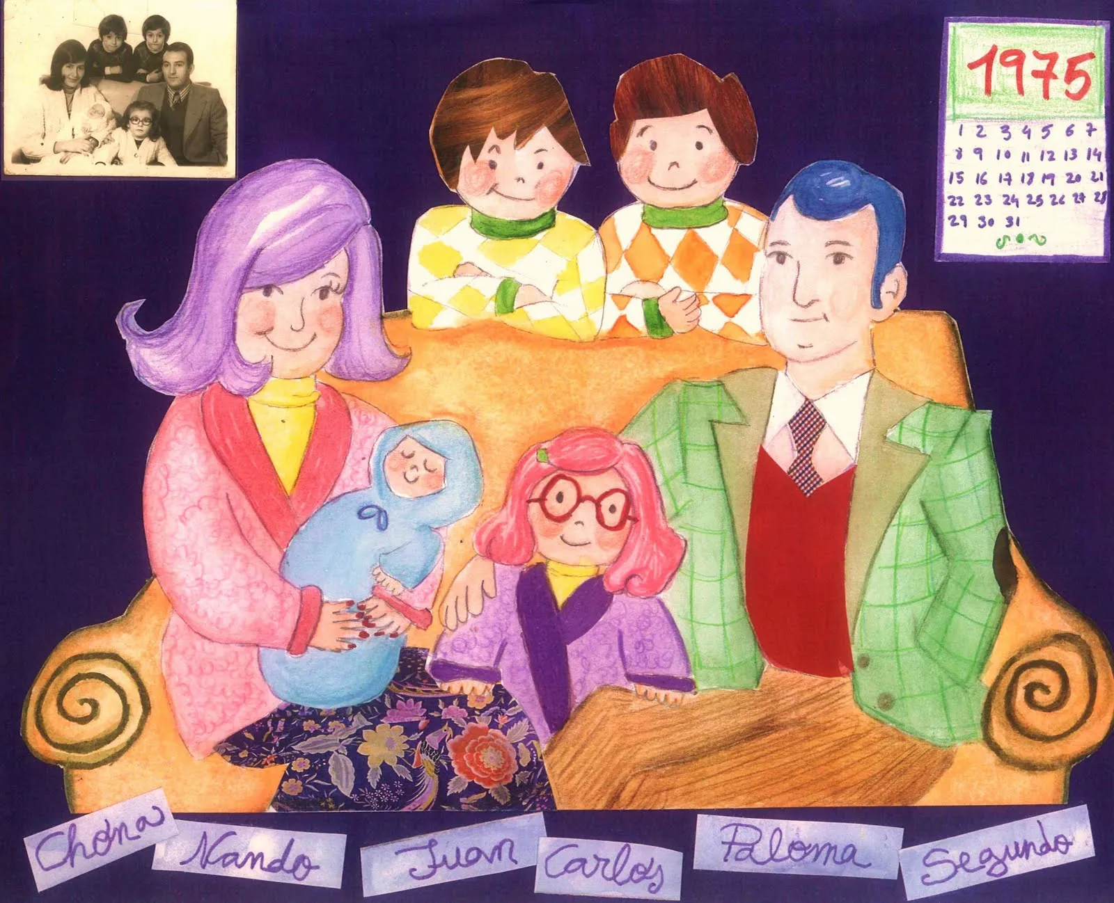 MIS DIBUJOS PERSONALIZADOS: Retrato de familia