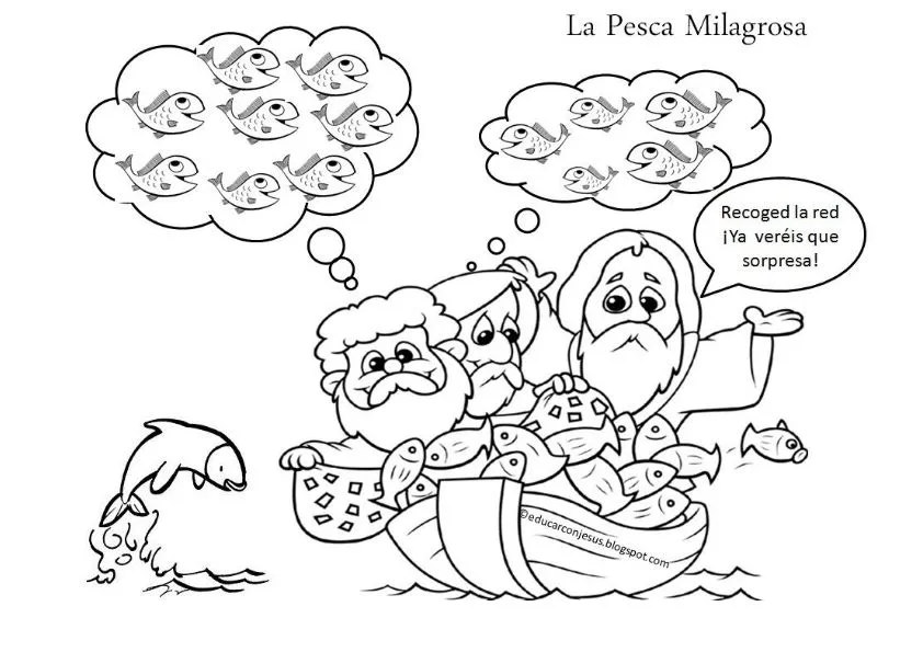 Dibujos de la Pesca Milagrosa | Manualidades Infantiles