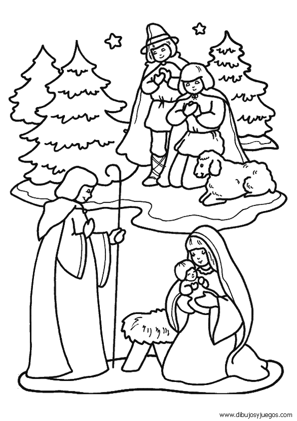 dibujos-pesebre-navidad-031 | Dibujos y juegos, para pintar y colorear