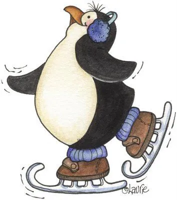 DIBUJOS DE UN PINGUINO CON PATINES : INFANTIL Y PARA NIÑOS.