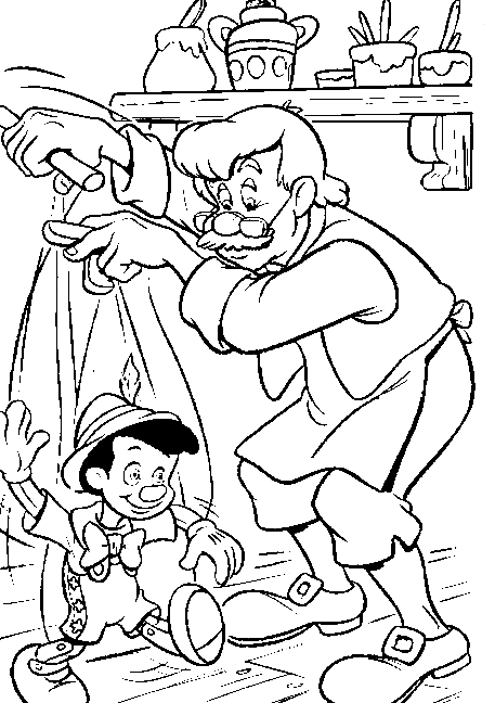 Dibujos de Pinocho, Dibujos Disney, Pinocho para Colorear pagina 3