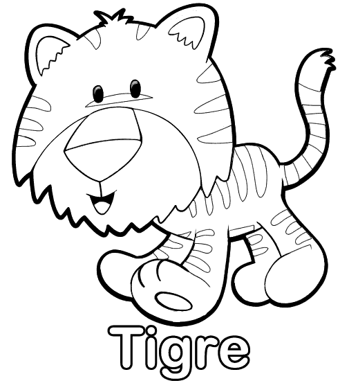 Tigre bebé para colorear - Imagui