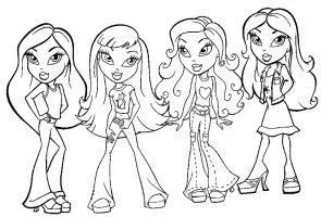 DIBUJOS PARA PINTAR DE LAS BRATZ INFANTILES :CUATRO AMIGAS : COSAS ...