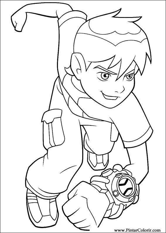 Dibujos para pintar y Color Ben 10 - Diseño de impresión 077