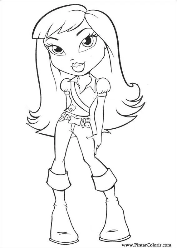 Dibujos para pintar y Color Bratz - Diseño de impresión 058