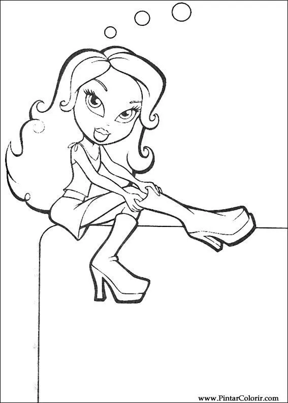 Dibujos para pintar y Color Bratz - Diseño de impresión 015