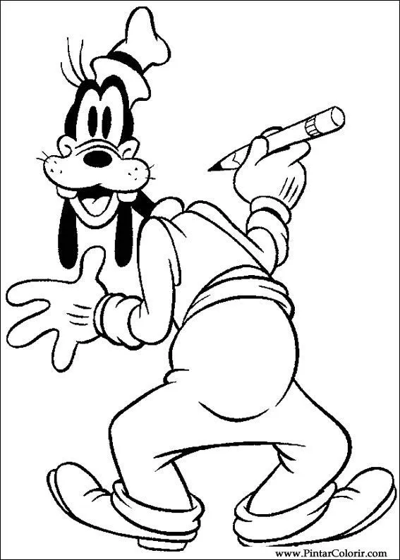 Dibujos para pintar y Color Goofy - Diseño de impresión 009