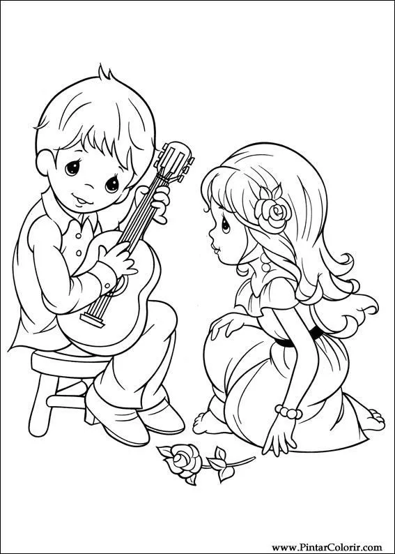 Dibujos para pintar y Color Precious Moments - Diseño de impresión 009