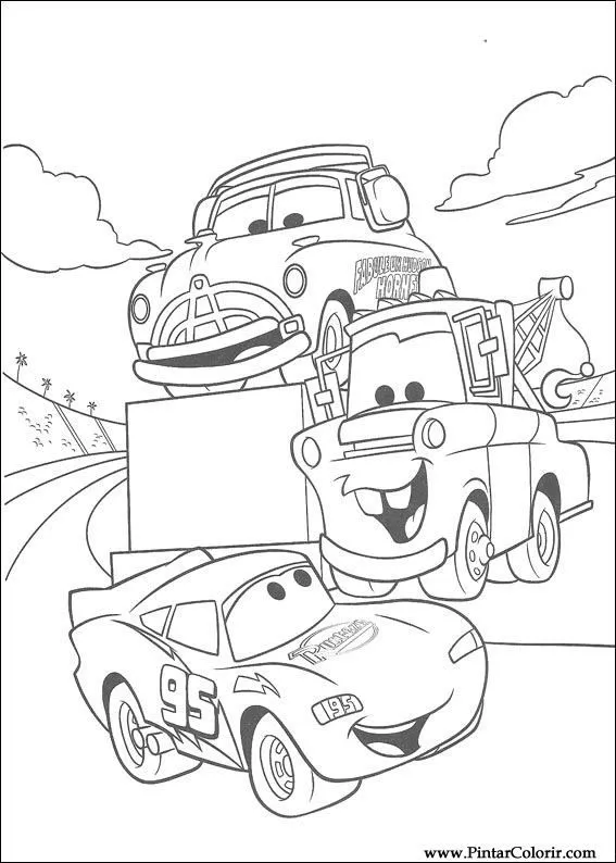 Dibujos para pintar y Color Rayo Mcqueen - Diseño de impresión 087