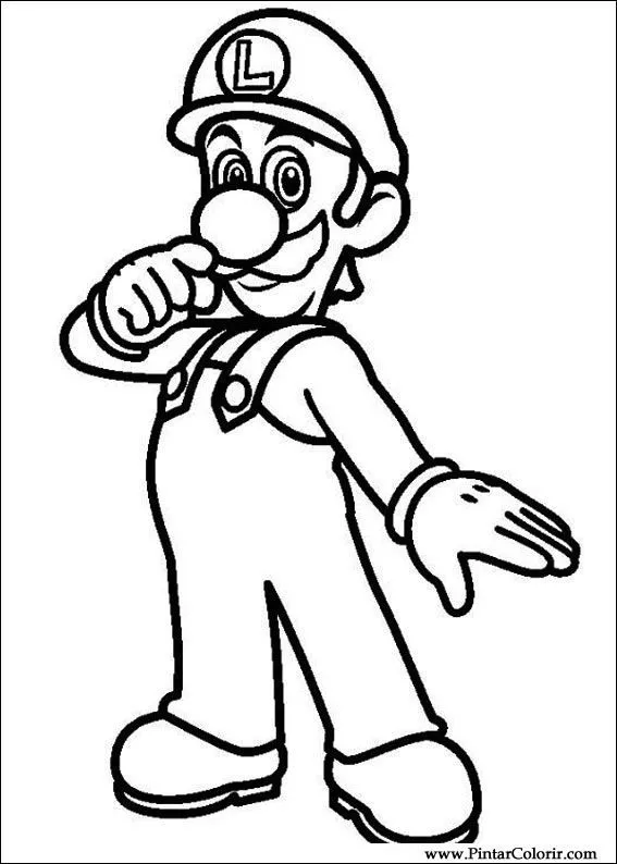 Dibujos para pintar y Color Super Mario Bros - Diseño de impresión 015