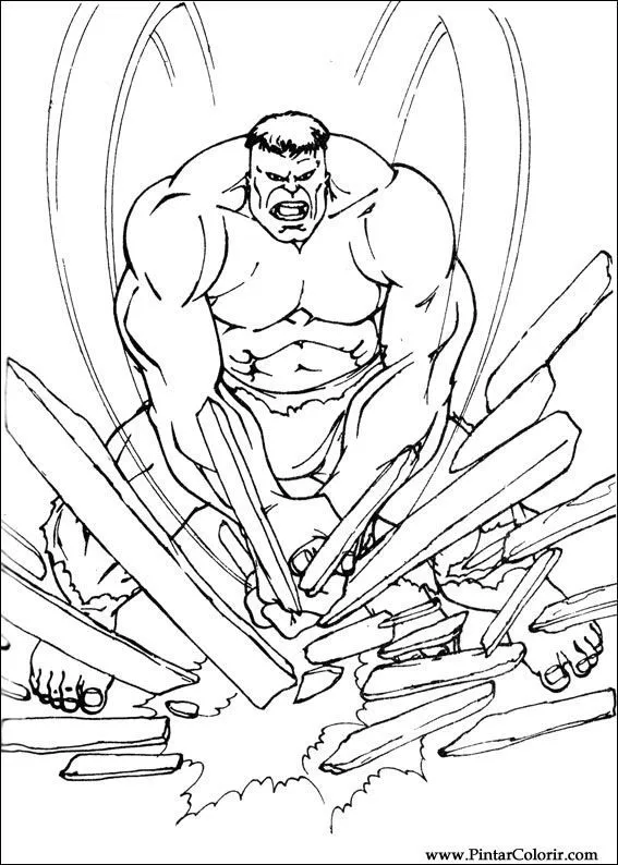 Dibujos para pintar y Color Hulk - Diseño de impresión 093