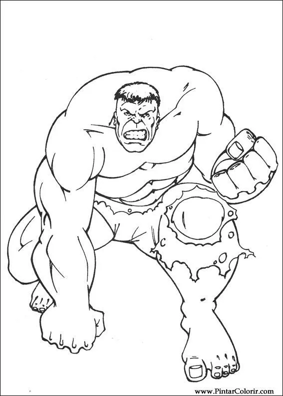 Dibujos para pintar y colorear Hulk - Diseño de impresión 057