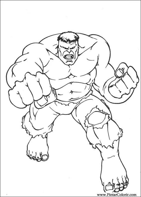 Dibujos para pintar y colorear Hulk - Diseño de impresión 025