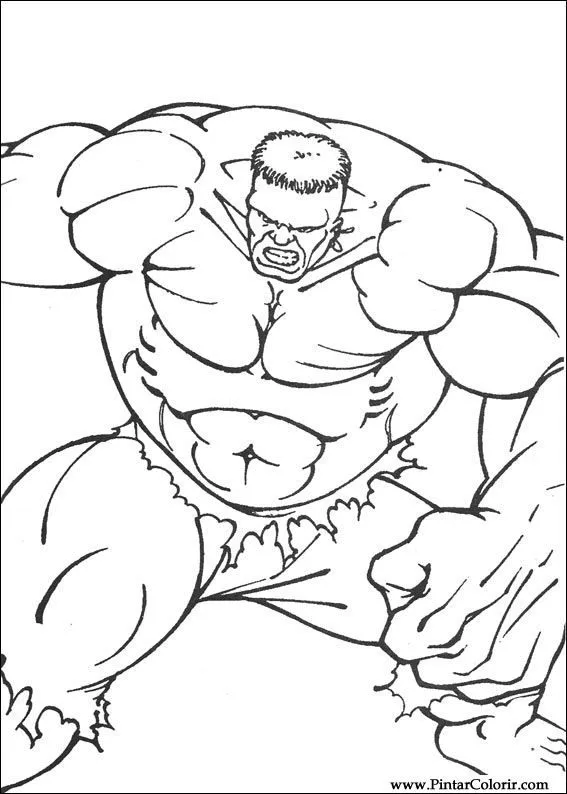 Dibujos para pintar y colorear Hulk - Página 8