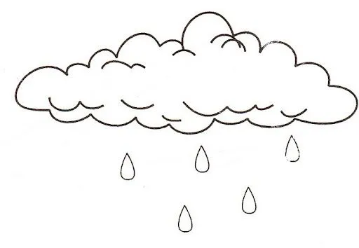 DIBUJOS PARA PINTAR NUBES CON LLUVIA